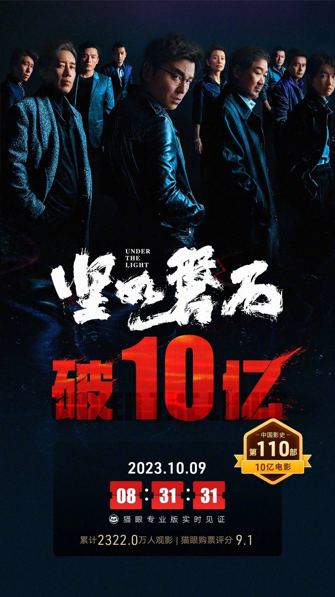 反黑题材电影《坚如磐石》累计票房破10亿 成为张艺谋第四部票房破10亿作品