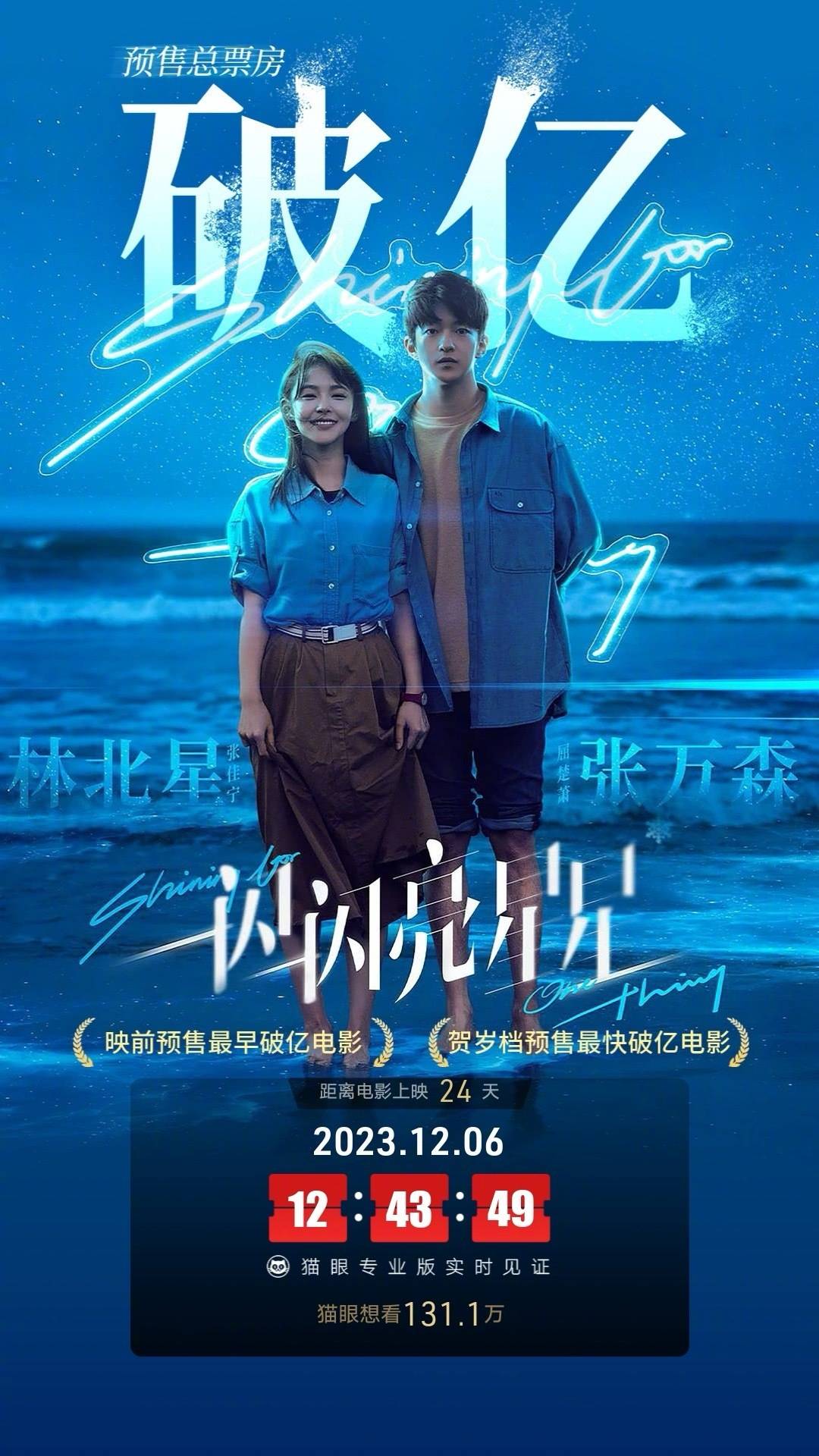 电影《一闪一闪亮星星》映前24天预售总票房破亿 成影史映前预售最快破亿电影