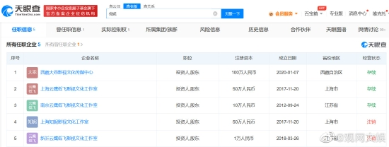 倪妮上海知妮工作室注销 目前名下共关联5家公司