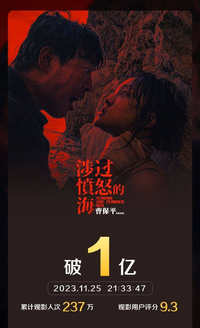 《涉过愤怒的海》首日票房破亿 影片由黄渤周迅主演