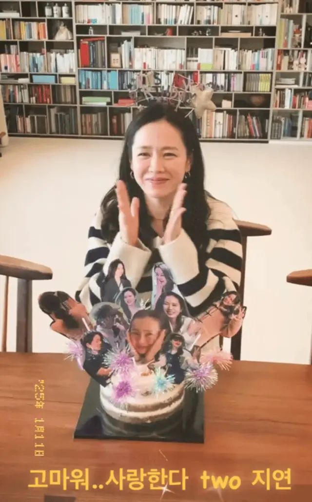 孙艺珍庆42岁生日，进组4个月瘦到额头暴青筋，不化妆仍又美又仙