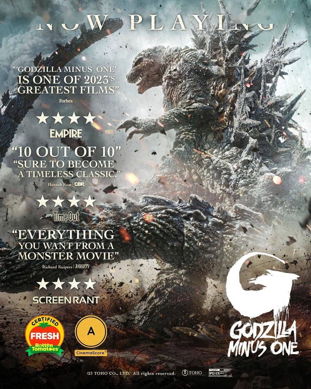 《哥斯拉-1.0》超越《奥本海默》成年度评分最高R级片 北美上映影院数扩大