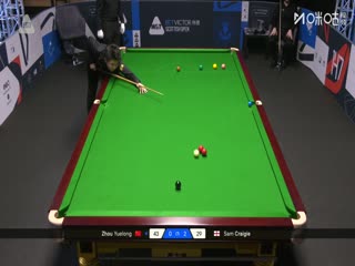 斯诺克苏格兰公开赛第一轮64进32 周跃龙4-3山姆·克雷吉（乔迁） 20251216